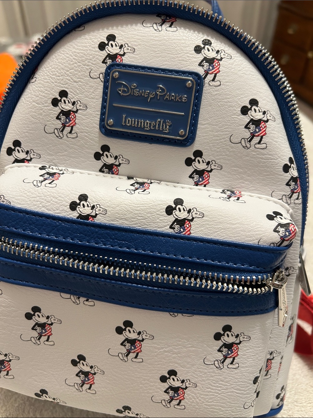 NWOT Disney Parks Loungefly Mickey Mouse Backpack - White & Blue
